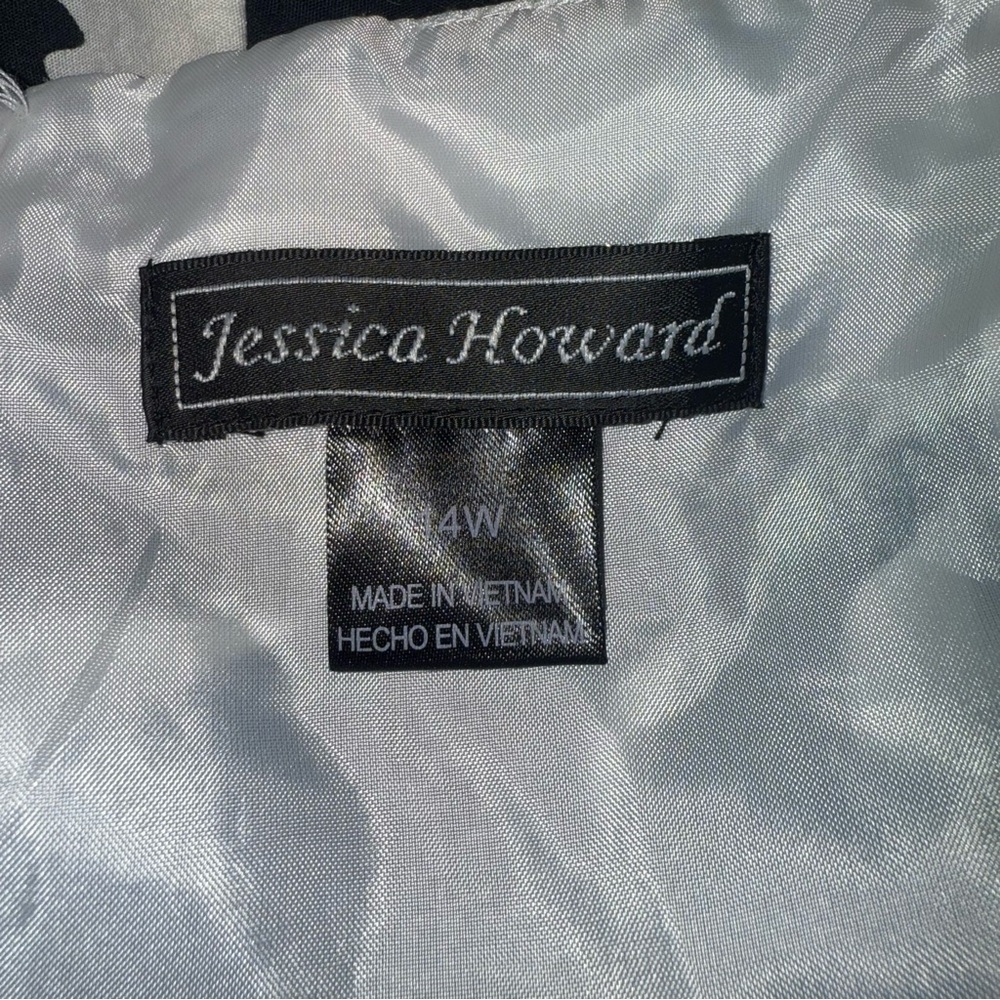 Jessica Howard Vintage Black White Fit & Flare Dress Belted Y2K - Picture 5 of 7